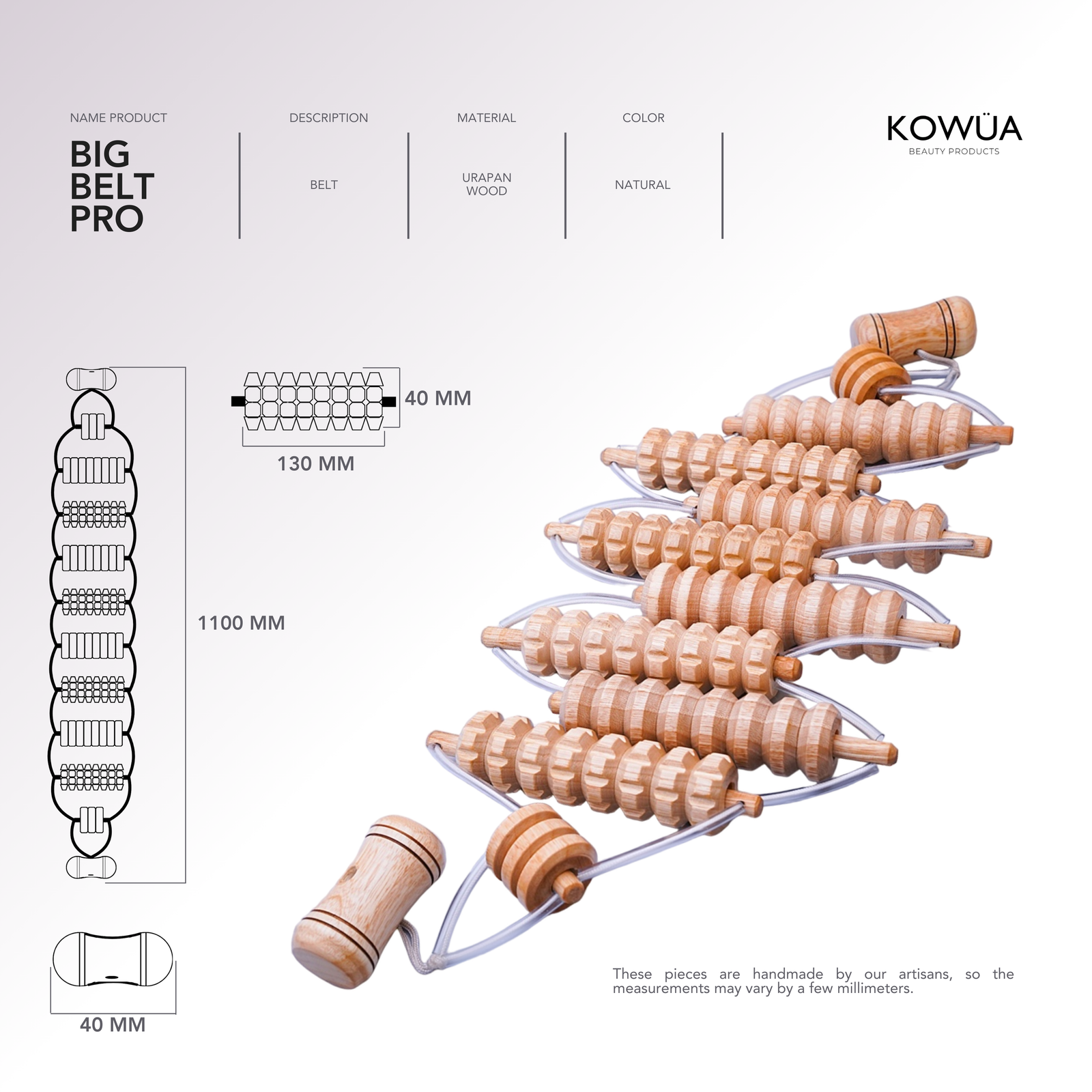Big Belt Pro technical drawing with dimensions in millimetres
