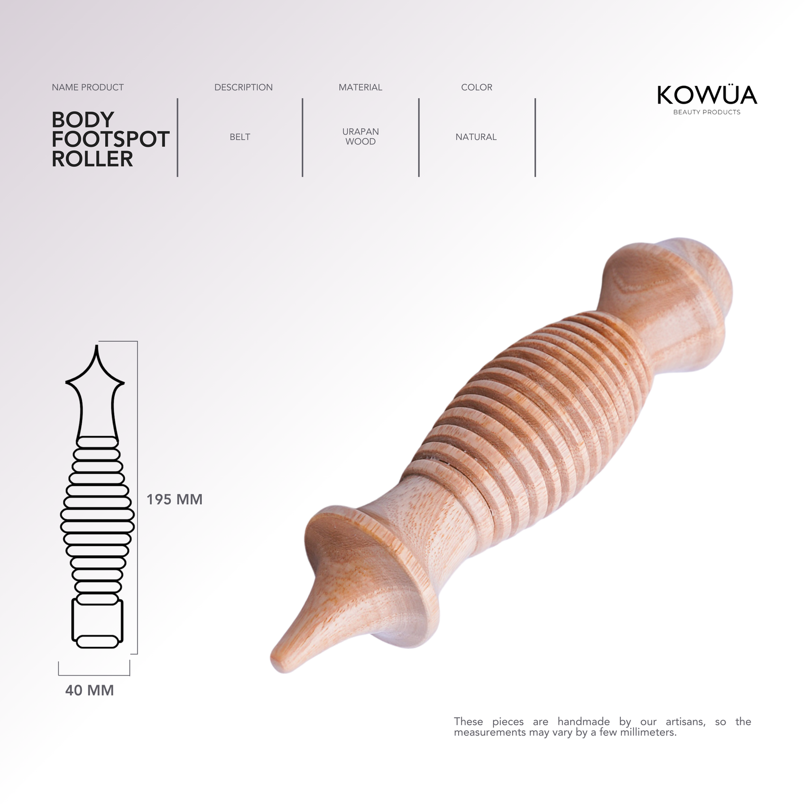 Body Footspot Roller technical drawing with dimensions in millimetres