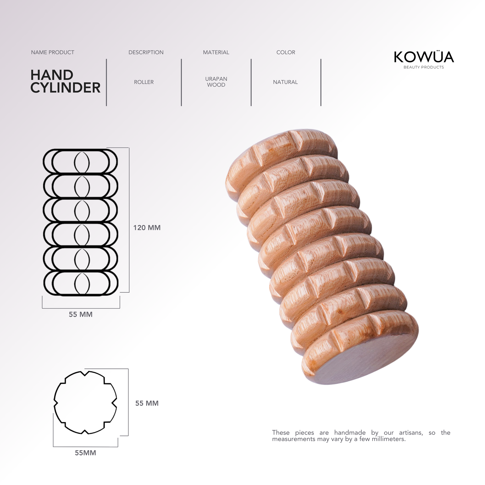 Hand Cylinder technical drawing with dimensions in millimetres