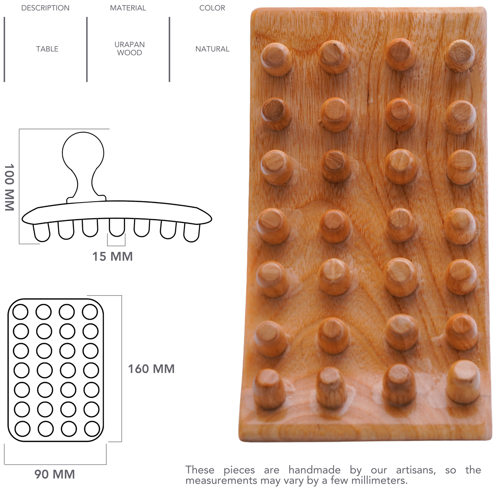 Handle Flat Shaper technical drawing with dimensions in millimetres