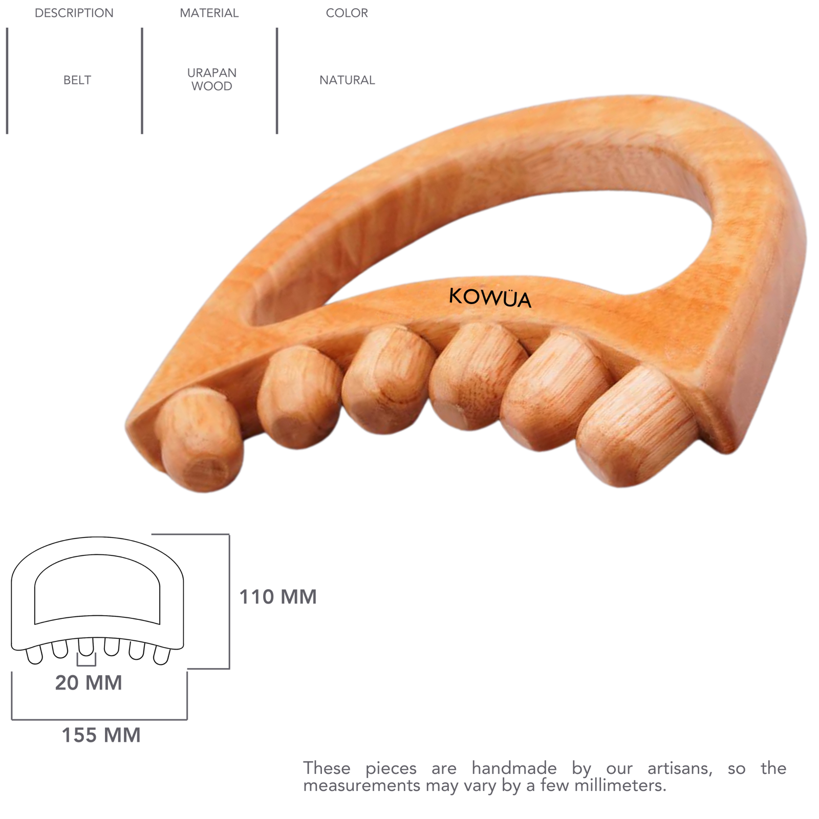 Handle Mushroom Small technical drawing with dimensions in millimetres