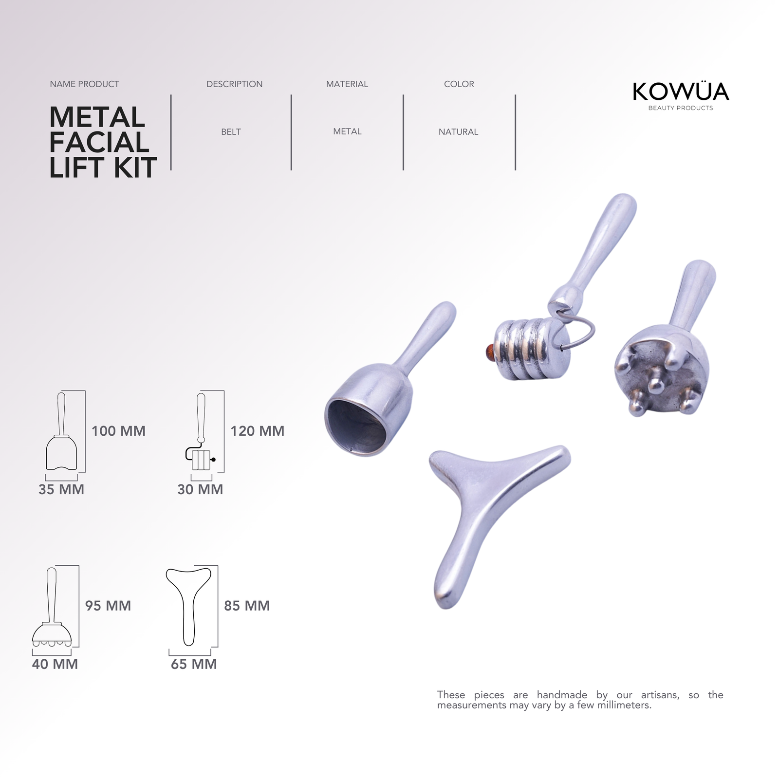 Metal Facial Lift Kit technical drawing with dimensions in millimetres