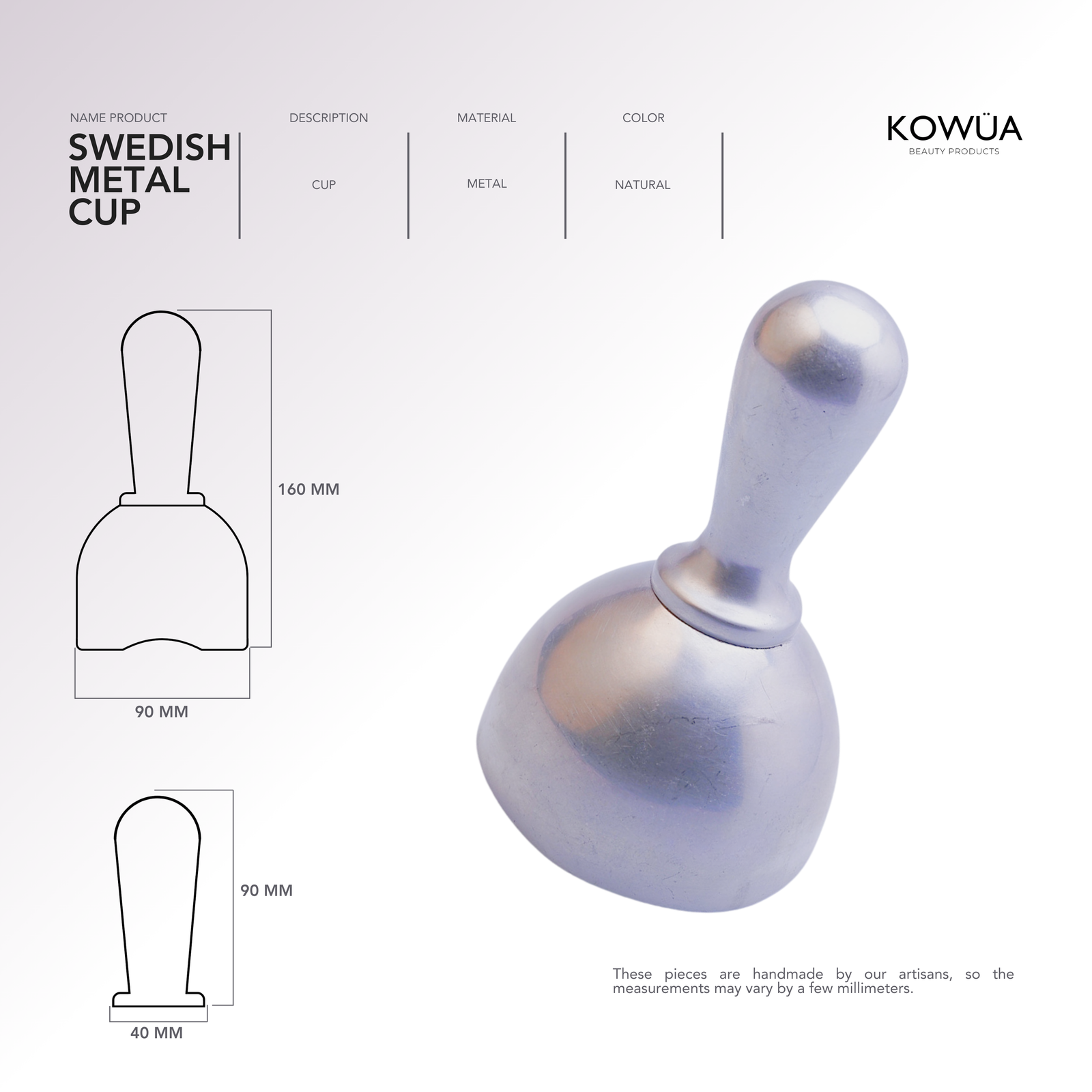 Swedish Metal Cup technical drawing with dimensions in millimetres